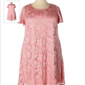 Lane Bryant Dusty Rose Lace Dress. Tag size 26/28